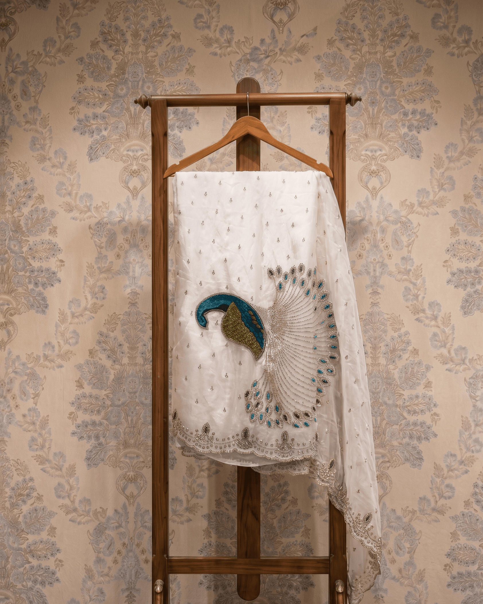 Pearl Peacock Saree